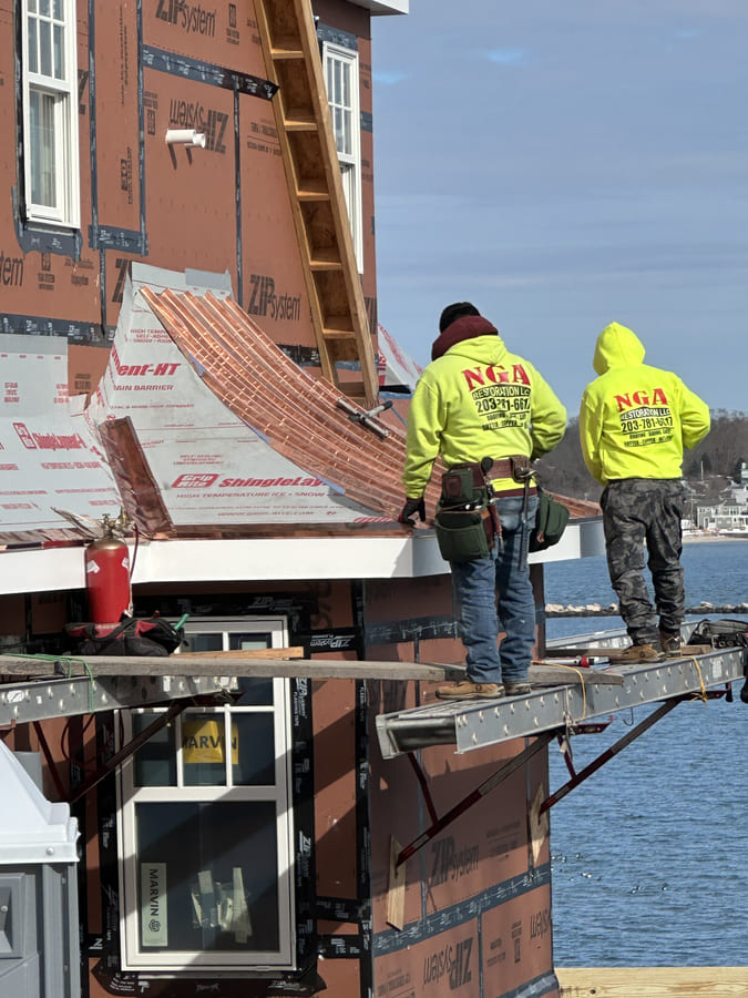 Custom copper bay window roof installation — Branford, CT
