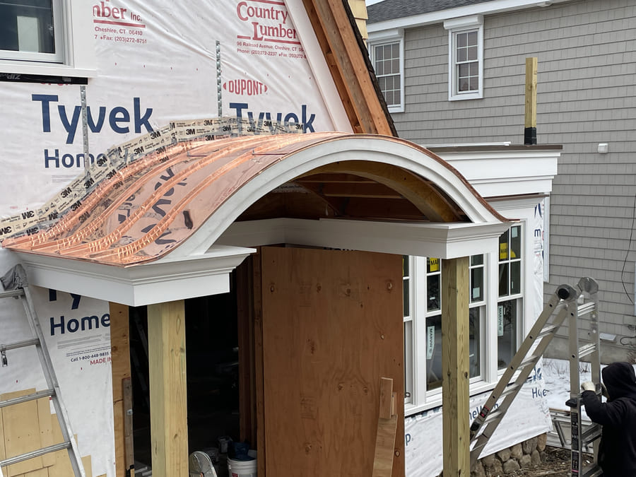 Custom copper barrel roof — North Haven, CT