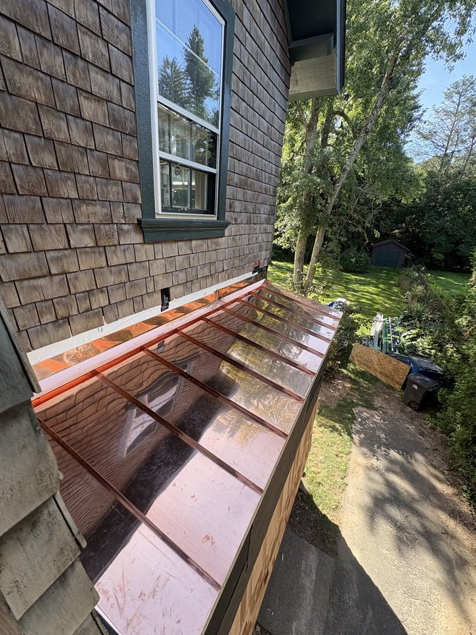 Custom standing seam copper porch roof — New Haven, CT
