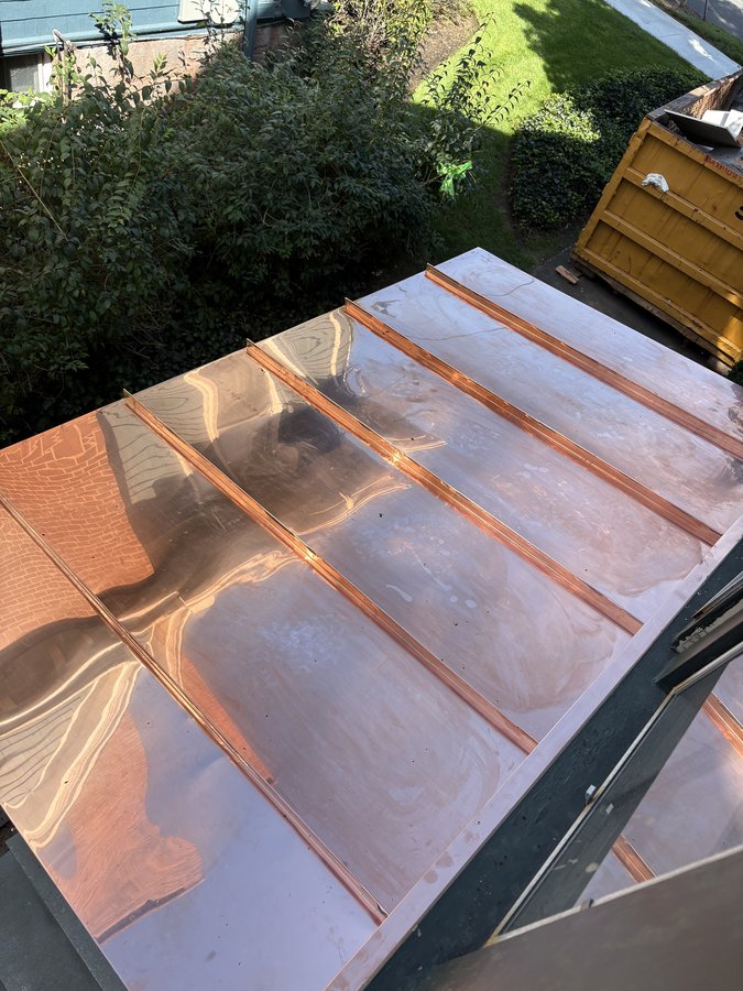 Custom standing seam copper porch roof — New Haven, CT