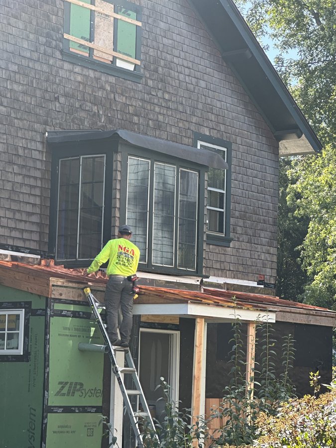 Custom standing seam copper porch roof — New Haven, CT