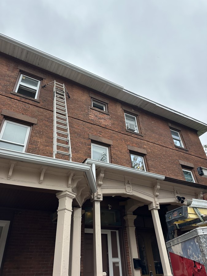 Front roofline and porch gutters — Hartford, CT