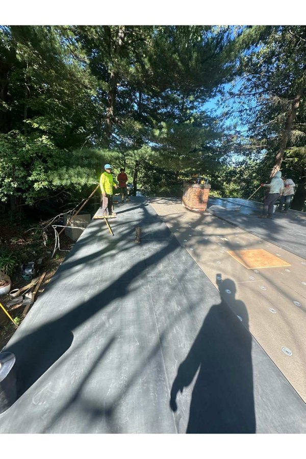 Work in progress: EPDM membrane installation - Norwalk, CT