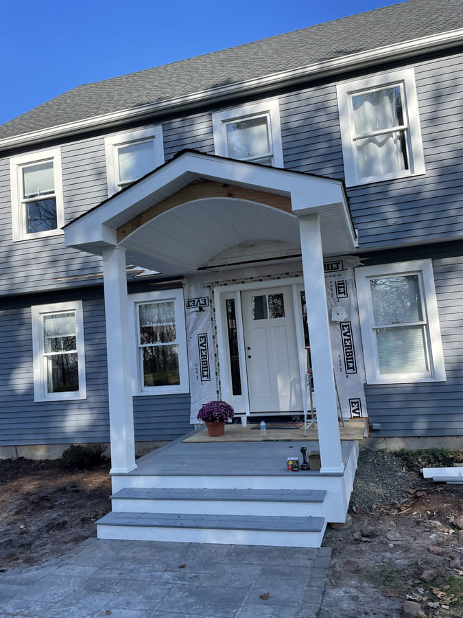 Custom-built entryway & portico — East Haven, CT