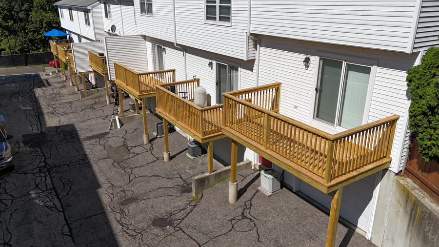 New pressure-treated wood decks & balconies — Derby, CT