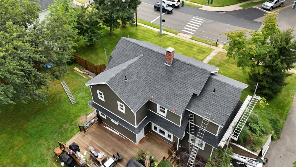 Shingle roof on an NGA Restoration project
