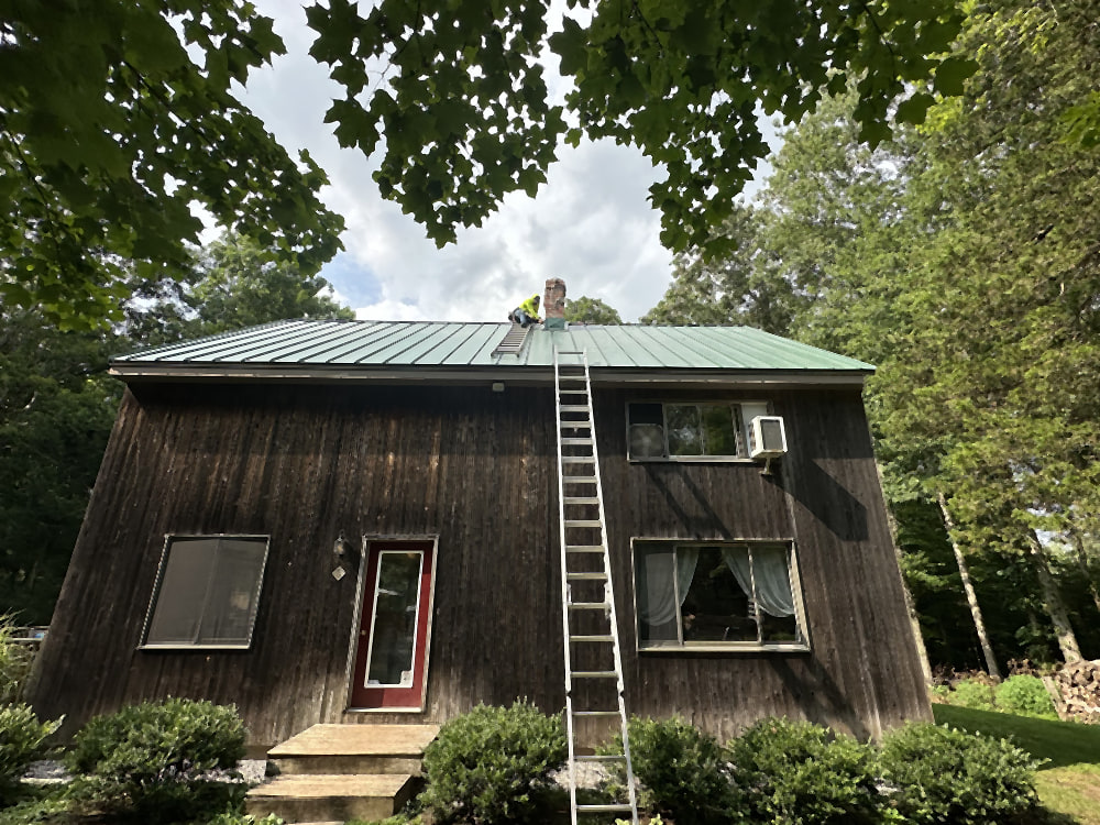 Green standing seam metal roof