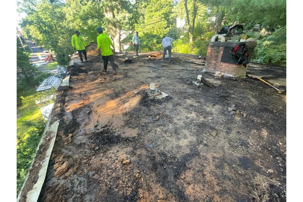 Work in progress: removal of existing roofing - Norwalk, CT